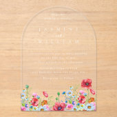Invitations En Acrylique Fleur sauvage Boho Mariage (Recto)