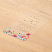 Invitations En Acrylique Fleur sauvage Boho Mariage (Poser)
