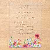 Invitations En Acrylique Fleur sauvage Boho Mariage (Recto)