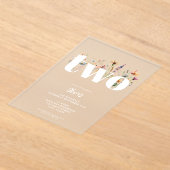 Invitations En Acrylique Fleur sauvage Boho moderne 2e anniversaire (Poser)