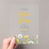 Invitations En Acrylique Fleur sauvage Dandelion Garden Wedding (In situ (ordinateur de poche))