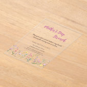 Invitations En Acrylique Fleur sauvage d'aquarelle Fête des Mères Brunch (Poser)