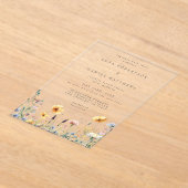 Invitations En Acrylique Fleur sauvage d'aquarelle Mariage de printemps (Poser)