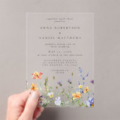 Invitations En Acrylique Fleur sauvage d'été Mariage de jardin (In situ (ordinateur de poche))