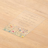 Invitations En Acrylique Fleur sauvage d'été Mariage de jardin (Poser)