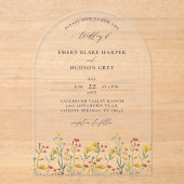 Invitations En Acrylique Fleur sauvage élégant Arc moderne clair Mariage (Recto)