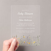 Invitations En Acrylique Fleur sauvage Elégant Baby shower de printemps cla (In situ (ordinateur de poche))