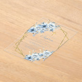 Invitations En Acrylique Fleur sauvage élégant Dusty Blue Garden Baptême (Poser)