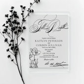 Invitations En Acrylique Fleur sauvage Élégant Mariage gothique