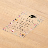 Invitations En Acrylique Fleur sauvage élégant Meadow Garden Graduation (Poser)