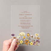 Invitations En Acrylique Fleur sauvage en terre cuite Boho Mariage de autom (In situ (ordinateur de poche))