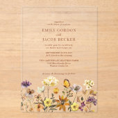 Invitations En Acrylique Fleur sauvage en terre cuite Boho Mariage de autom (Recto)