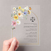 Invitations En Acrylique Fleur sauvage Law School Graduation Party Photo (In situ (ordinateur de poche))