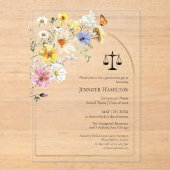 Invitations En Acrylique Fleur sauvage Law School Graduation Party Photo (Recto)