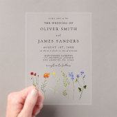 Invitations En Acrylique Fleur sauvage LGBT Gay pride Floral Mariage (In situ (ordinateur de poche))
