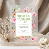 Invitations En Acrylique Fleur sauvage Love est dans Bloom Garden Bridal sh