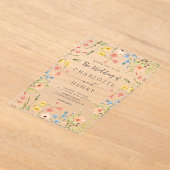 Invitations En Acrylique Fleur sauvage Moderne Elégant Jardin Mariage (Poser)