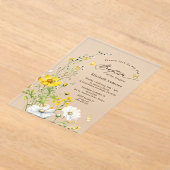 Invitations En Acrylique Fleur sauvage Pré Papillons Botaniques Baptême (Poser)