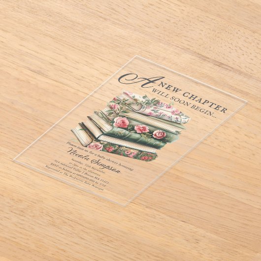 Invitations En Acrylique Fleur sauvage | Réserver Thème Baby shower Invitat (Poser)