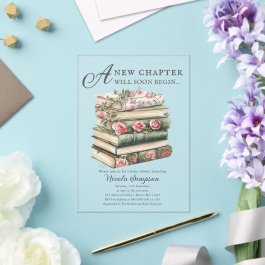 Invitations En Acrylique Fleur sauvage | Réserver Thème Baby shower Invitat (Insitu (Mariage))