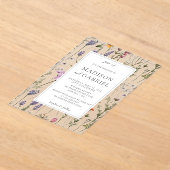 Invitations En Acrylique Fleur sauvage romantique Floral Mariage botanique (Poser)