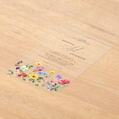 Invitations En Acrylique Fleur sauvage Rustic Chic Floral Mariage campagnar (Poser)