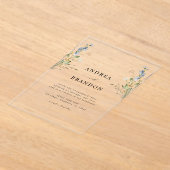 Invitations En Acrylique Fleur sauvage rustique Aquarelle Mariage transpare (Poser)