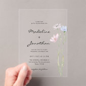 Invitations En Acrylique Fleur sauvage simple et chic Mariage beige (In situ (ordinateur de poche))