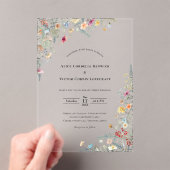 Invitations En Acrylique Fleur sauvage simple Fern Mariage (In situ (ordinateur de poche))