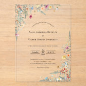 Invitations En Acrylique Fleur sauvage simple Fern Mariage (Recto)