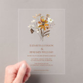 Invitations En Acrylique Fleur sauvage Terracotta Boho Chic Garden Mariage (In situ (ordinateur de poche))