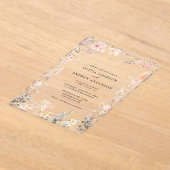Invitations En Acrylique Fleur sauvage Whimsical Elégant Floral Mariage mod (Poser)