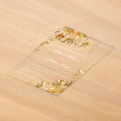 Invitations En Acrylique Fleurs 3D en or transparentes (Poser)