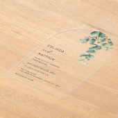 Invitations En Acrylique Fleurs Aquarelle Feuilles Arche Claire (Poser)