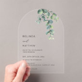 Invitations En Acrylique Fleurs Aquarelle Feuilles Arche Claire (In situ (ordinateur de poche))
