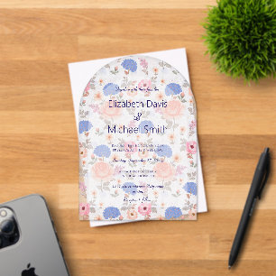 Invitations En Acrylique Fleurs aquarelles botaniques pastel vintage
