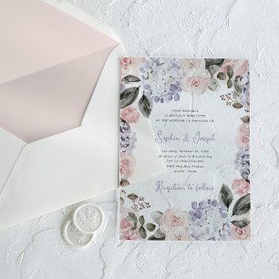 Invitations En Acrylique Fleurs aquarelles vintage   Mariage