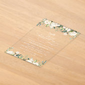 Invitations En Acrylique Fleurs blanches, Fleurs crème, Boho, Anniversaire (Poser)