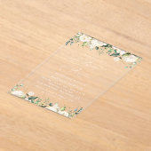 Invitations En Acrylique Fleurs blanches, Fleurs de crème, Boho, Sweet 16 (Poser)