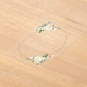 Invitations En Acrylique Fleurs blanches, Fleurs de crème, Verdure, Mariage (Poser)