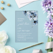 Invitations En Acrylique Fleurs Bleues Blanches (Insitu (Mariage))