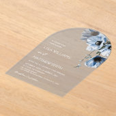 Invitations En Acrylique Fleurs Bleues Blanches (Poser)