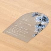 Invitations En Acrylique Fleurs Bleues Blanches (Poser)
