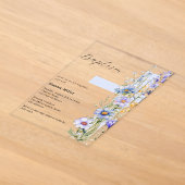 Invitations En Acrylique Fleurs bleues croix garçon clair Baptême (Poser)