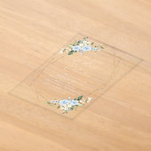 Invitations En Acrylique Fleurs Bleues, Fleurs Blanches, Verdure, Sweet 16 (Poser)