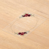 Invitations En Acrylique Fleurs Bourgognes, Fleurs Rouges, Baby shower (Poser)