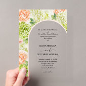 Invitations En Acrylique Fleurs Chic Arche Rose Mariage (In situ (ordinateur de poche))