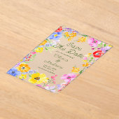 Invitations En Acrylique Fleurs d'aquarelle colorée Mariage Enregistrer la (Poser)