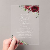 Invitations En Acrylique Fleurs de Bourgogne, Fleurs Rouges, Bohème, Lancem (In situ (ordinateur de poche))