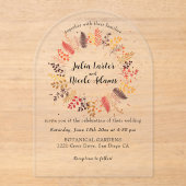 Invitations En Acrylique Fleurs de forêt sauvage Fougères Champignons Feuil (Recto)